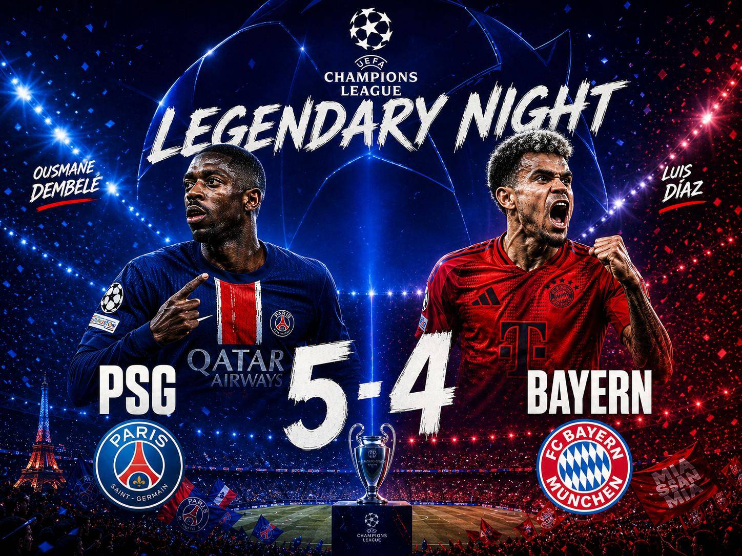 PSG stuns Bayern Munich in Champions League thriller