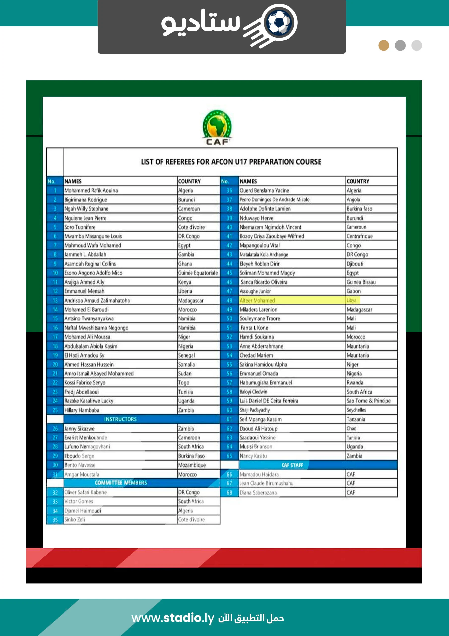 CAN U17 2025 referee El Hadj Amadou Sy
