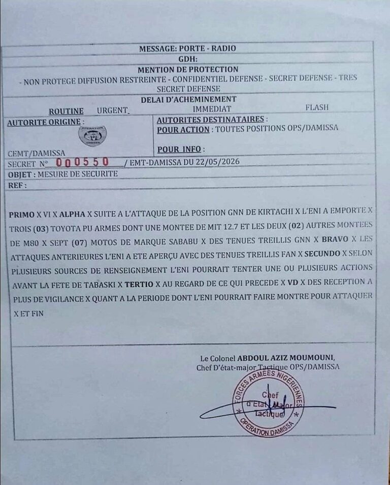 Classified report unveils full scope of JNIM’s kirtachi spoils in Niger