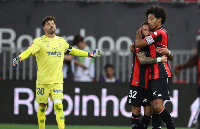 Nice secures Ligue 1 status with victory over Saint-Etienne in play-off return match