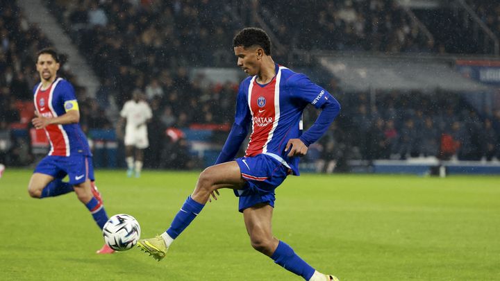 Senny Mayulu during PSG's match against Brest on 10 May 2026 at Parc des Princes in Paris. (JEAN CATUFFE / AFP)
