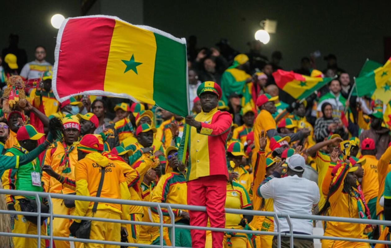 Senegalese supporters during a 2026 World Cup-related event