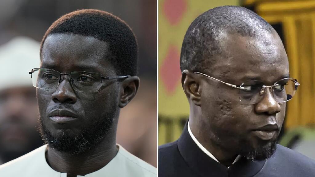 President Bassirou Diomaye Faye of Senegal (left) and former Prime Minister Ousmane Sonko (right).
