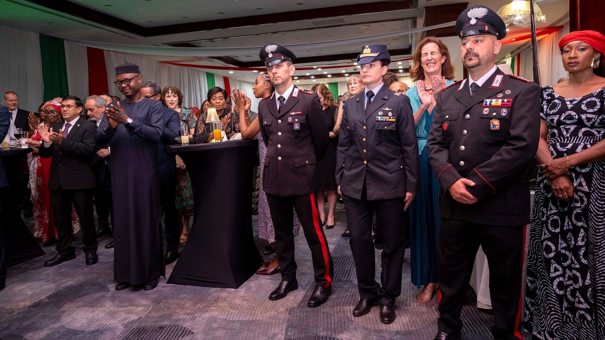 Diplomatic officials and guests at the Italy’s 80th Republic Day celebration in Ouagadougou