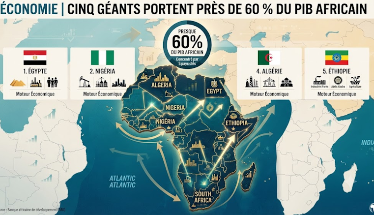 Africa’s economic powerhouses: five countries dominate 60% of continental gdp