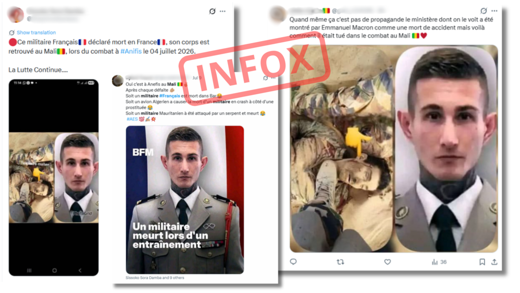 No French soldier died in Anéfis; these posts were entirely fabricated.