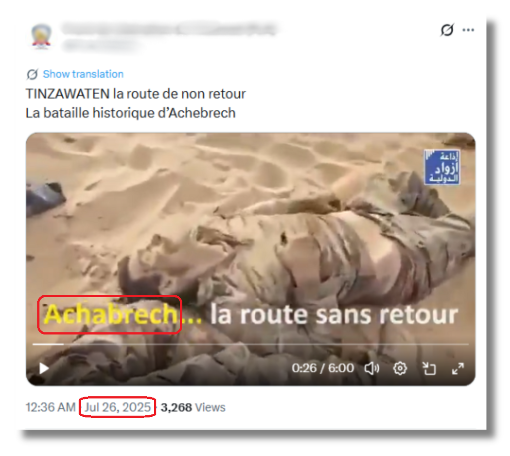 A document uploaded by one of the armed movements in northern Mali shows Russian soldiers killed in 2024 near Tinzaouatène.