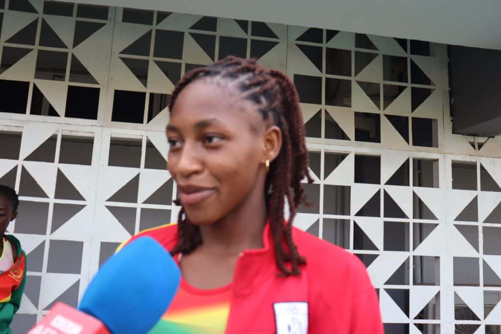 young athlete Zalissa Zongo celebrating her victory