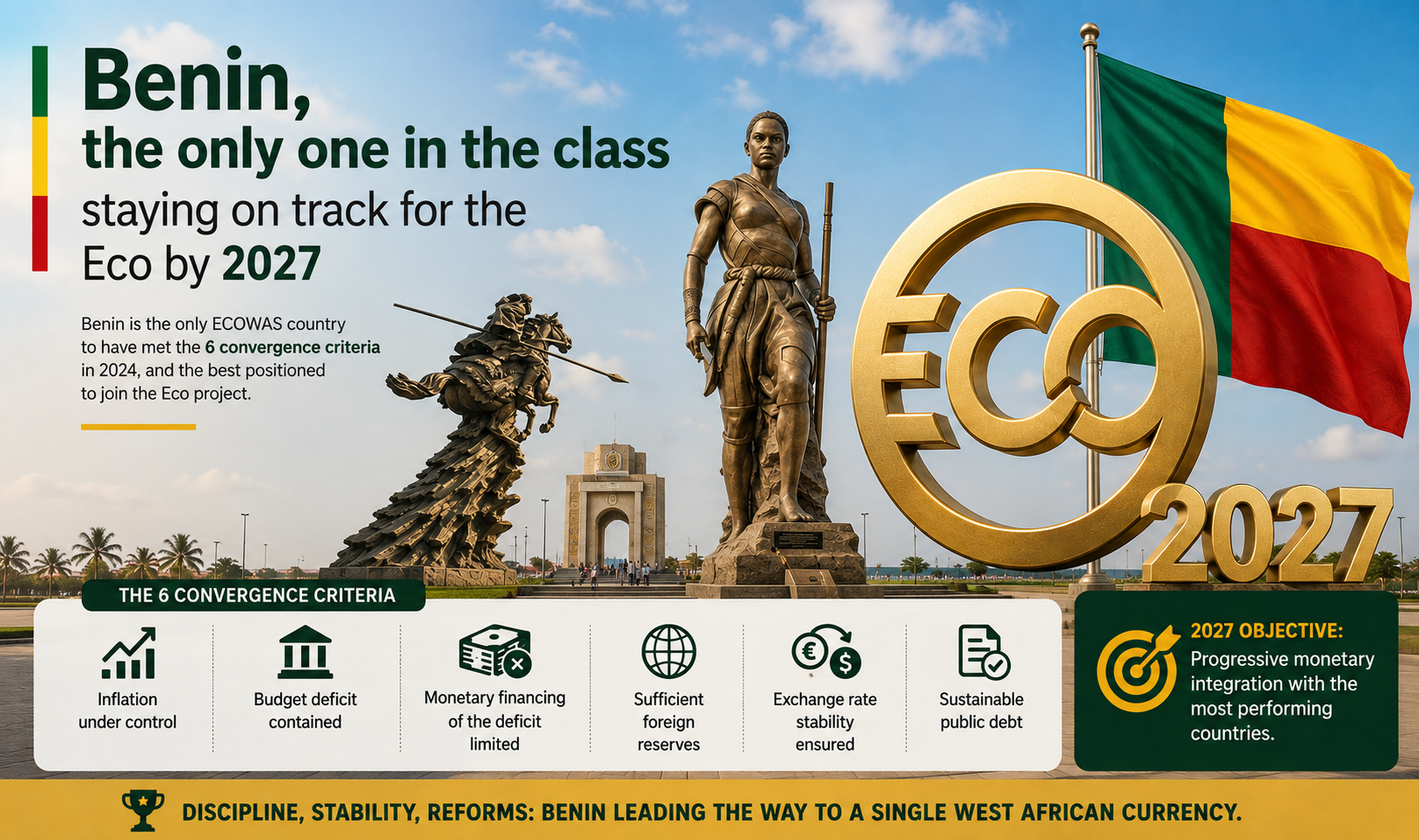 Benin leads west african monetary integration with eco readiness
