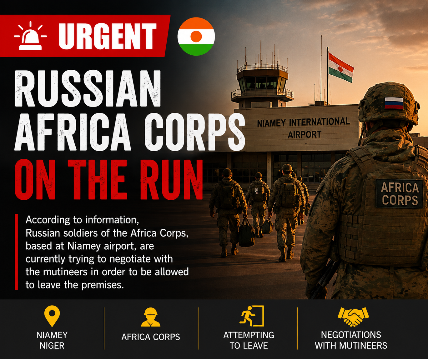Niamey airport incident: africa corps’ precarious position