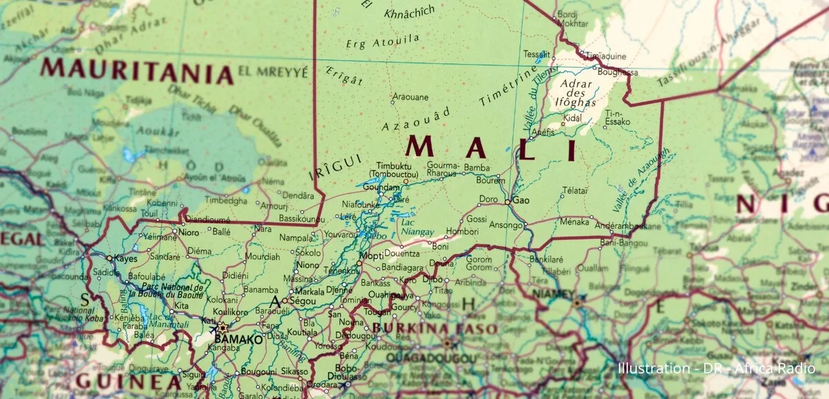 Aerial view of Gao, Mali, where displaced families have sought refuge