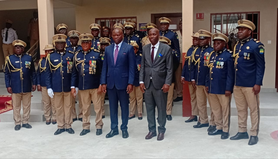 Exterior view of the new penitentiary security headquarters in Libreville