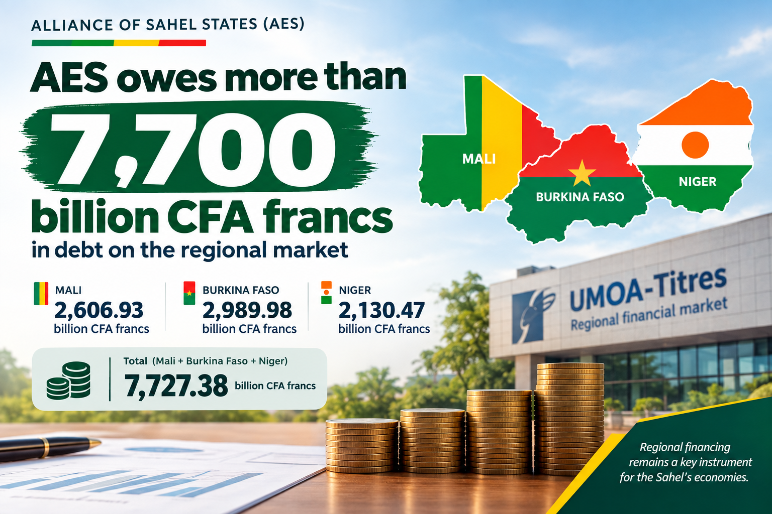 Sahel alliance’s regional debt tops 7,700 billion CFA francs